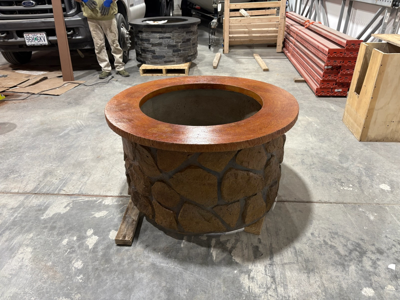 Stone Finished Concrete LP Patio Firepit