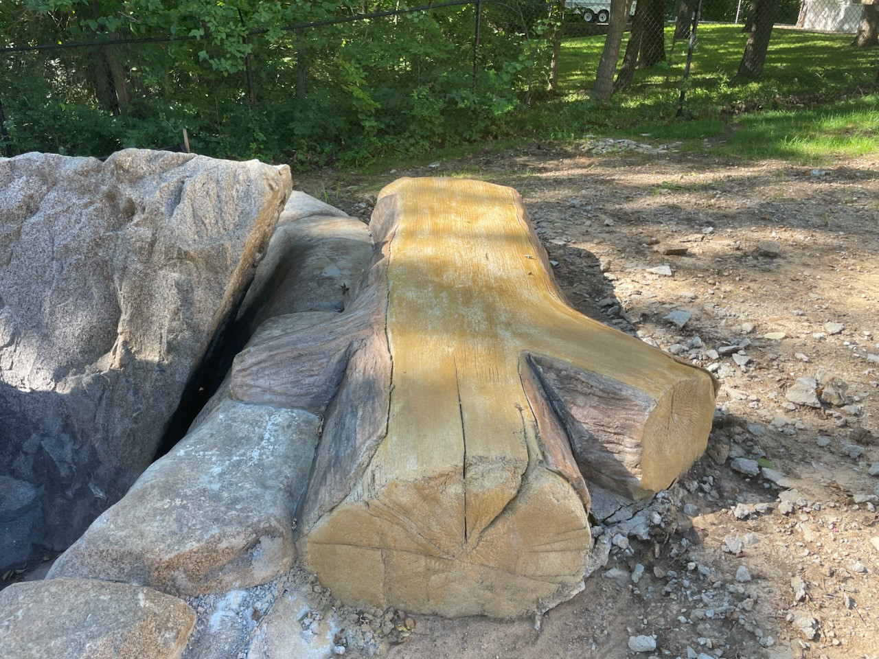 Concrete Log Bench