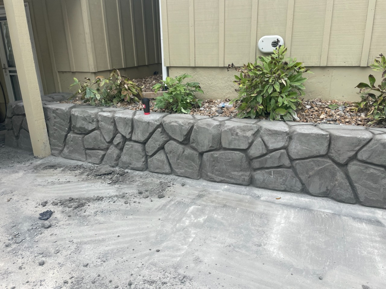 Gray Retaining Wall
