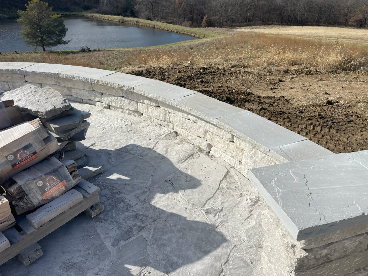 Firepit Benches By Pond